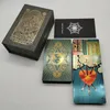 Activités de jeux de plein air Cartes de tarot en or Magnifique jeu de société mystère de pont étanche Oracle de divination coloré avec boîte-cadeau 230928