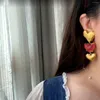 Boucles d'oreilles à dos français rétro en forme de cœur, Vintage, moyen exagéré, léger, luxe, longue mode pour femmes, Clip d'oreille, accessoires de bijoux