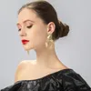 Backs Earrings Hoop Matte Metal Non Piercing Clip On Dangle For Women Gift