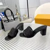 Fashion high-heeled women's slippers Summer luxury designer chunky sandals High quality sexy party shoes Comfortable Hotel Soft drag designer shoelaces box 6.5CM