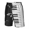 Short homme musique maillot de bain d'été homme maillot de bain maillot de bain plage planche de Surf homme vêtements pantalon touches de Piano avec Notes de musique