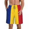 Herren-Shorts, Herren-Badebekleidung, Badehose, Flagge von Rumänien, Strandbrett, Schwimmen, Badeanzüge, Laufen, Sport, Surfen