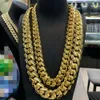 Marca de moda mujer Venta al por mayor Joyería de Hip Hop 20 mm Lujo 10 k 14 k 18 k Chapado en oro real Collar de cadena de eslabones cubanos sólidos personalizados de Miami para hombres