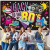 Achtergrondmateriaal Terug naar 80's Thema Feestdecoratie 80's Feestbanner Muziek Disco Achtergronden Graffiti Neon Gloed Fotografie Achtergronden Decor YQ231003