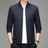 Men's Jackets 2023 Autumn Stand Collar Jacket Business Casual Zipper Thin