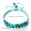 Strand 6mm Pietra naturale Blu Pino Perline Braccialetti per le donne Yoga Moda fatta a mano Corda colorata Braccialetti intrecciati Gioielli da uomo Regali Pulsera