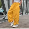 Herrbyxor trendiga streetwear dans hiphop joggers män plus storlek lösa baggy byxor bred ben harem tröjor kläder