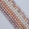 Chains 8-9mm White Pink Purple Color Rice Pearl Bead String Strand Genuine Real Natural Freshwater Pearls
