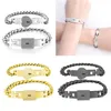 2 pièces ton argent en acier inoxydable amant coeur amour serrure Bracelet avec serrure clé bracelets Kit Couple bijoux Gift249U