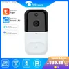 Door de campainha Tuya Video Doorbell Wi -Fi Bateria sem fio Full HD 1080p 2MP Propertável trabalho com Alexa Smart Door Bell Câmera YQ2301003