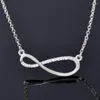 Pendant Necklaces SINLEERY Trendy Crystal Infinity Necklace Rose Gold Silver Color Choker Chain Women Fashion Jewelry Gift XL096