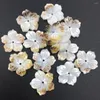 Pendant Necklaces 10pcs Wholesale Jewelry 13mm Beautiful White Black Mother Of Pearl Shell Art Flower Women Bead C8318