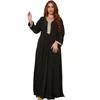 Abbigliamento etnico Autunno/Inverno Medio Oriente Musulmano Moda Pizzo Stile nazionale Abito scampanato del sud-est asiatico Abaya Femme Musulman Kimono