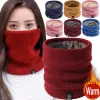 2023 NEW Solid Cashmere Plush Warm Winter Ring Scarf Women Men Knitted Full Face Mask snood Neck Scarves Bufanda Thick Muffler