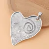 Anhänger Halsketten 3 teile/los Tibetischen Silber Große Gehämmert Spirale Herz Charms Anhänger Für DIY Halskette Schmuck Machen Erkenntnisse Zubehör