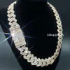 Collier cubain en diamant Baguette Moissanite pour femme, marque à la mode, personnalisé, chaîne à maillons hip hop entièrement glacé, passer le Test