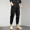 Herrbyxor last Män Autumn Pocket Drawstring Trouser Mens Casual Skinny Army Long Fashion Joggers Sweatpants Sportwear