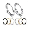 Hoop Earrings 1 Pair Dia 8/10/12/14/16/20mm Stainless Steel For Women/Men Round Circle Earring Piercing Anti-allergic Ear Buckle