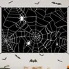 Matériel de fond 1pc Halloween thème citrouille effrayant toile de fond tissu chauve-souris toile d'araignée fête scène décoration arrangement bannière fête décor YQ231003