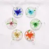 Hanger Kettingen Qianbei Mode Groothandel 6 stks Handgemaakte Noctilucent Murano Lampwork Glas Mix Kleur 3D Bloem Ronde Hangers Fit Ketting