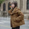 Herren Parkas Jacke Damen High-End-Mode kurz 2023 Winter neue koreanische Version kleiner lockerer und dicker Mantel 90 weiße Entendaunen