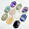 Hänghalsband 10st Natural Stone Amethyst Fluorite Rose Quartz Charms Connector Pendants for Jewelry Making