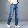 Jeans masculinos finos de perna reta calças soltas verão novo estilo clássico avançado estiramento calças soltas 7 cores disponíveis tamanho 35 42l231003