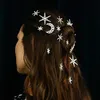 Grampos de cabelo barrettes 2021 luxo completo strass estrela lua forma acessórios nupciais fantasia cristal pinos jóias1218q