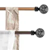 Hangers 2 Pcs Roman Pole Decorative Head Double Rod Curtain Accessory Ends Accessories Iron