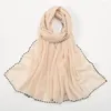 Szaliki 2023 Podstawowa konstrukcja zwykła solidna bąbelek szyfonowy szalik szalik wysokiej jakości miękka plaża ukradła bufandas muzułmański hidżab sjaal 170 70 cm