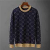 designer autumn luxury mens sweater pullover slim fit knit casual sweatshirt geometry letter patchwork paris jacquard striped woollen woolly jumper 3XL XXXL