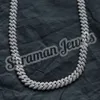 Marca de moda feminina 14mm totalmente gelado Vvs Moissanite Diamante Sólido Miami Cuban Link Chain 925 Prata Esterlina Colar Hip Hop Personalizado