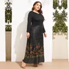 Robe longue de soirée élégante et Sexy, grande taille, manches col rond, jupe pour femmes, 3xl 4xl 5xl 6xl