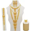 Ensembles de bijoux de Dubaï, collier et boucles d'oreilles en or pour femmes africaines, France, fête de mariage 24K, bijoux éthiopiens, cadeaux de mariée, boucles d'oreilles 221G