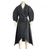 Robes décontractées Japon Corée du Sud Vent Plissé Trench-Coat Femme Lâche Big Yards Revers Longue Veste Femmes 2023 Automne