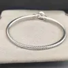 Or 3MM incrusté épais amour 18k bracelet câble bracelet en verre chatelaine cerceaux en cuivre Dy perle Ins bracelets de créateurs bijoux de luxe en argent bijoux pour femmes bijoux 1I5M