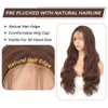 Perucas sintéticas Chocolate Brown Lace Front Wigs 13x4 Body Wave Sintético Glueless Resistente ao Calor Fibra Cabelo para Mulheres 230227