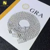 marca moda donna Collana a maglie cubane Moissanite di piccola taglia 6mm Tester di diamanti con passaggio di una fila Argento sterling 925 Gioielli da donna per uomo Catene ghiacciate