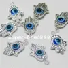 100pcs hamsa hand Evil Eye Kabbalah Luck Charms Jewelry Making Bracelet 19x12mm210bのためのペンダント