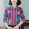 2023 Women Designer Satin Graphic Shirts Långärmning LAPEL GLOSSY SILK VINTAGE BLOUSES 2023 Autumn Winter Office Ladies Casual Button Up Shirt Elegant New in Tops