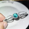 Bangle Corte de Luxo 2.0CT Azul Zircão Verde para Mulheres Charme Cristal Casamento Banquete Festa Jóias