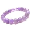 Strand Natural Lavender Amethyst Beads Stretch Bracelet Healing Crystal Energy Gemstone Birthstone Jewelry Gift For Women Men