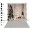 Background Material Winter Xmas Decro Backdrops Pine Snow Baby Toys Window Sill Merry Christmas Wood Board Photography Background For Photo Studio YQ231003