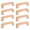 Horloges murales 8 pcs boutons de commode en bois poignée en bois tiroir tire poignées de porte de cuisine armoires