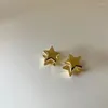 Boucles d'oreilles minimalistes en forme d'étoile, accessoires Harajuku Y2k, Clip d'oreille pentagramme doux et Cool pour filles et femmes, bagues, bijoux