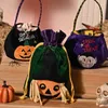 Totes Halloween candy bag decoration portable pumpkin bag children's candy scene decoration gift bag cloth bag08blieberryeyes