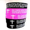 20 pz Inspirational English Lords Prayer Christian Mens DONNA Moda Croce braccialetti in silicone intero braccialetto polsinoGioielli Lot262t