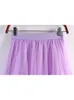 Skirts Tutu Tulle Long Skirt For Women 2023 Summer Korean Aesthetic Cute Irregular Mesh High Waist Maxi Female Purple Rokken