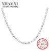 YHAMNI Marca Uomo Donna Collana in argento sterling 925 Gioielli di moda 16-24 pollici Lunga 4 mm Larghezza Collana a catena intera N102217o