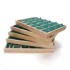 24 Grid Wedding Earring Jewelry Display Trays High Quality Wooden Edged With Green Card Slot For Female Jewellery Ring Holder234e